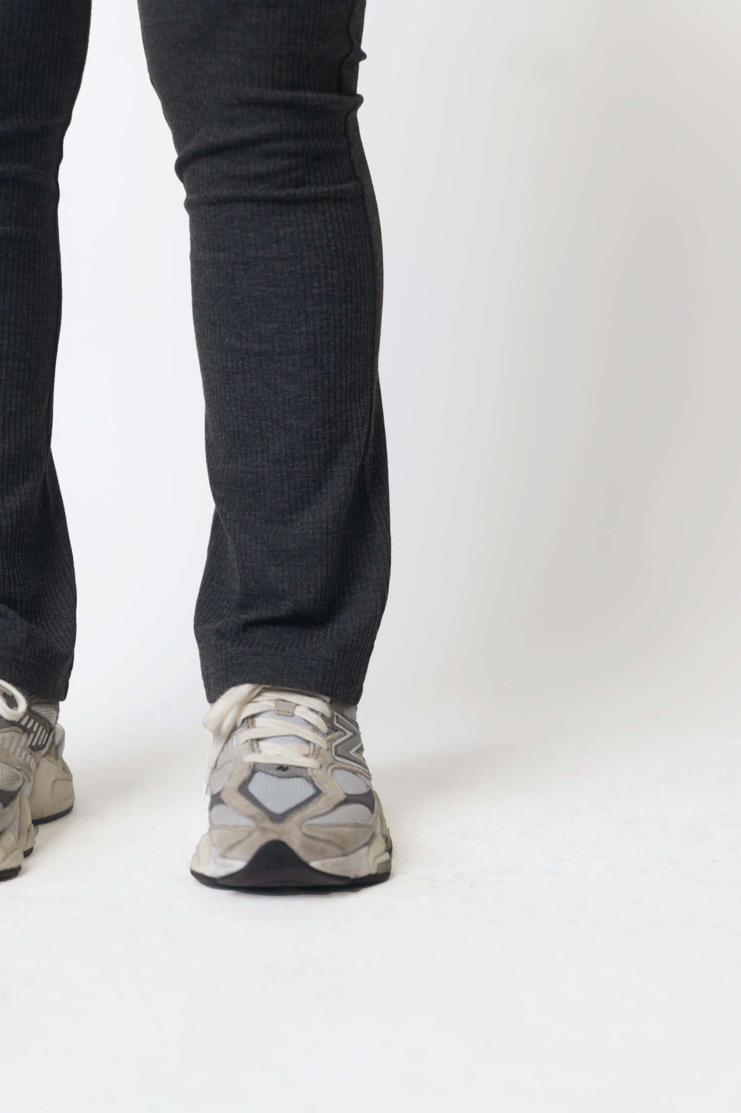 Ribbed Flare Pant Charcoal