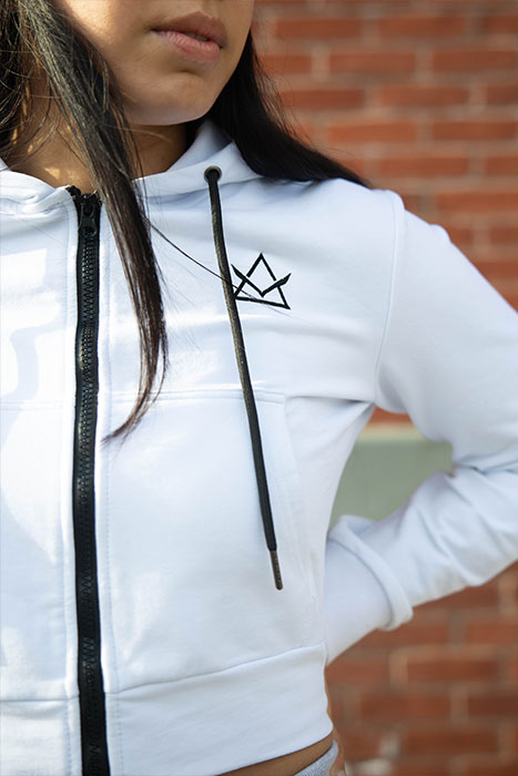 Crop Top Hoodie White