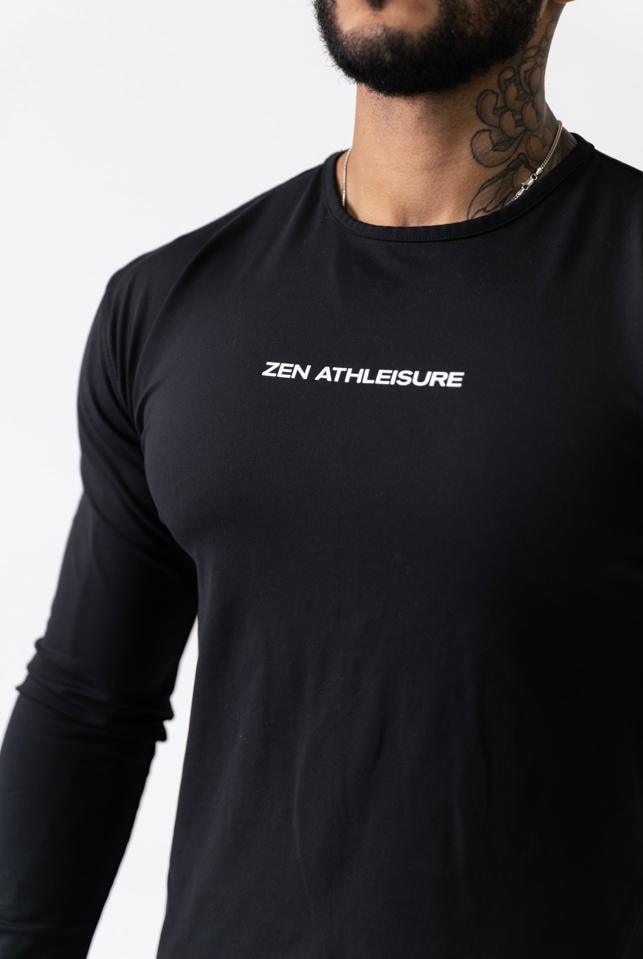 Performance Drop Hem Long Sleeve Black