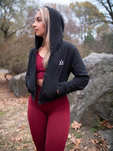 Crop Top Hoodie Black
