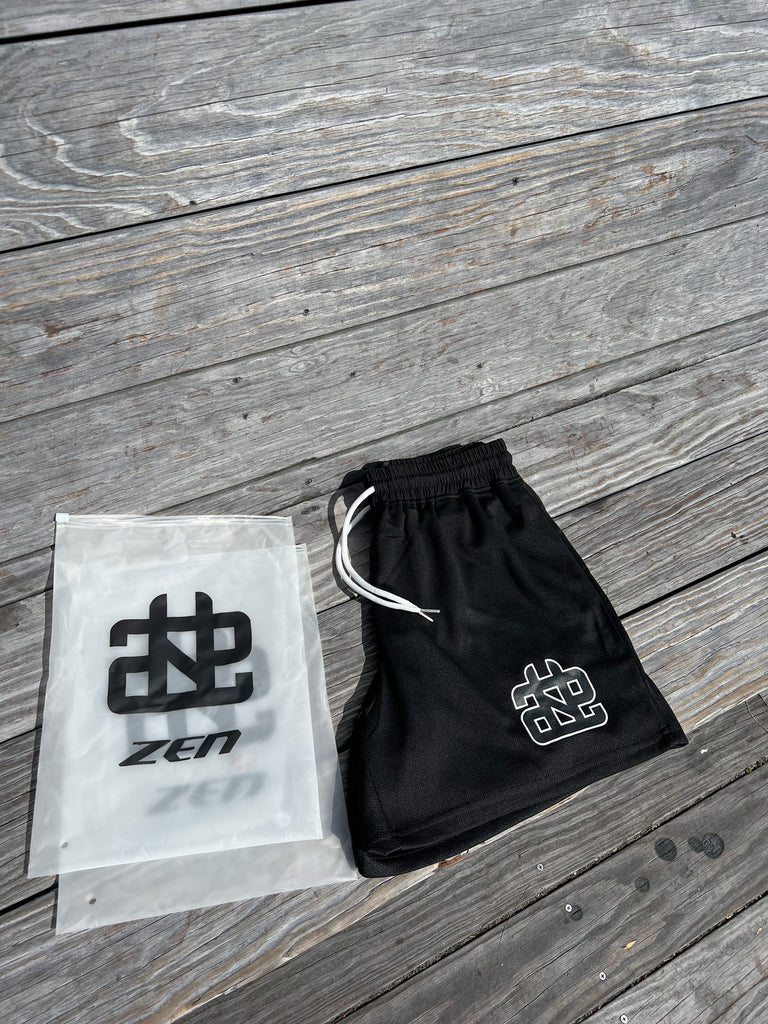 Black Zen Mesh Shorts
